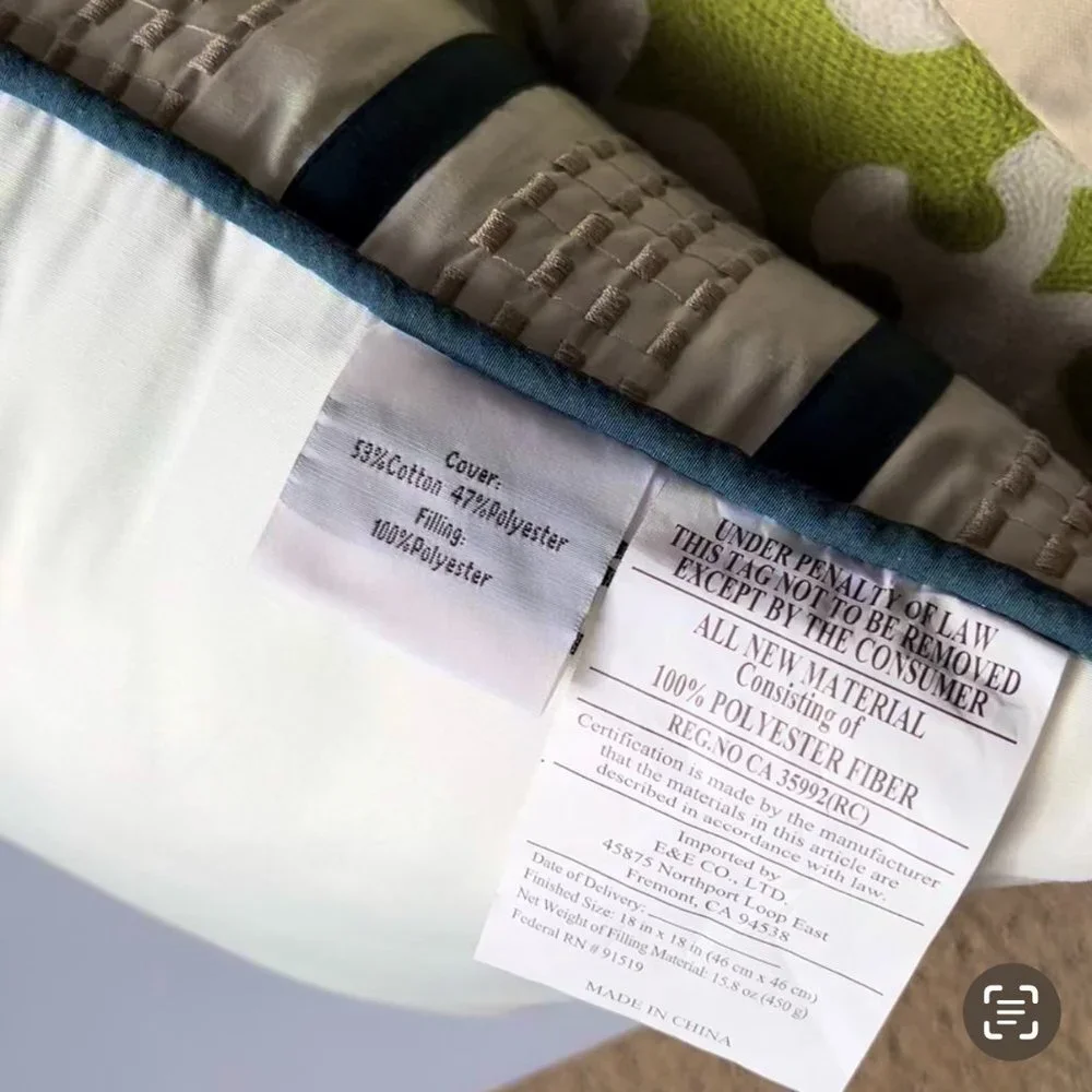 NAVY BEIGE “STITCH” ACCENT PILLOW